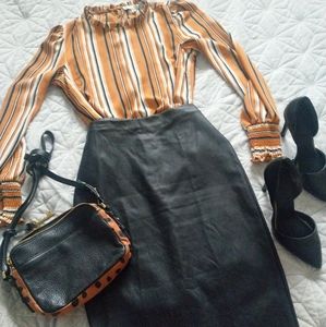 Small mustard striped blouse